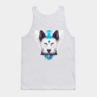 Cool Akbash Shaman Dog Stencil Watercolor Artwork T Shirt Tank Top